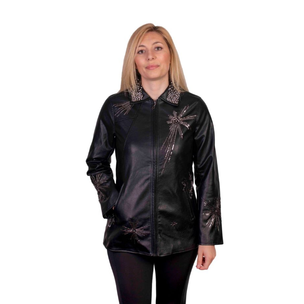 Ameri Mode Black Leather Women's Jacket