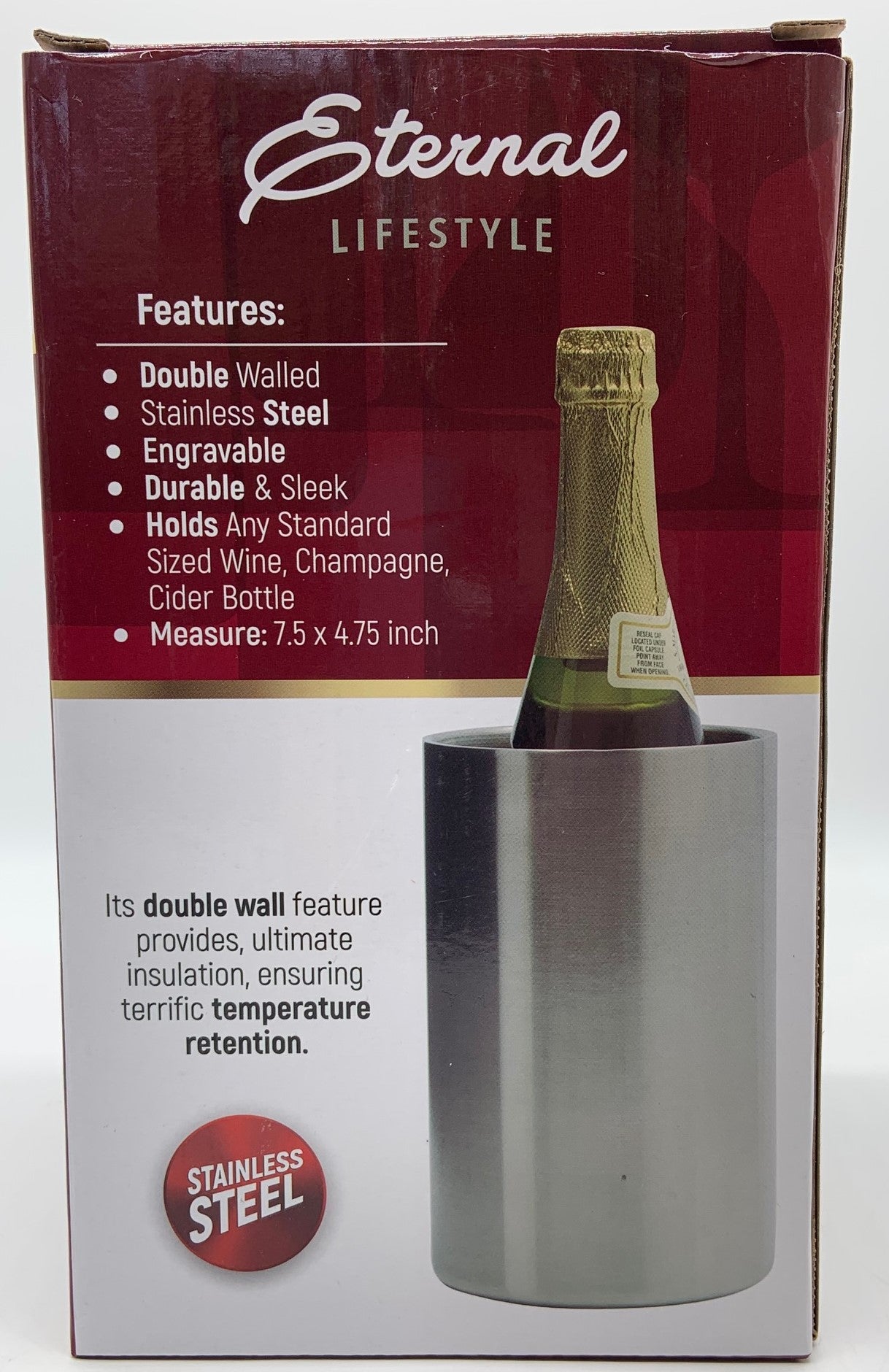 Eternal Lifestyle- Double Walled Stainless Steel Wine Cooler