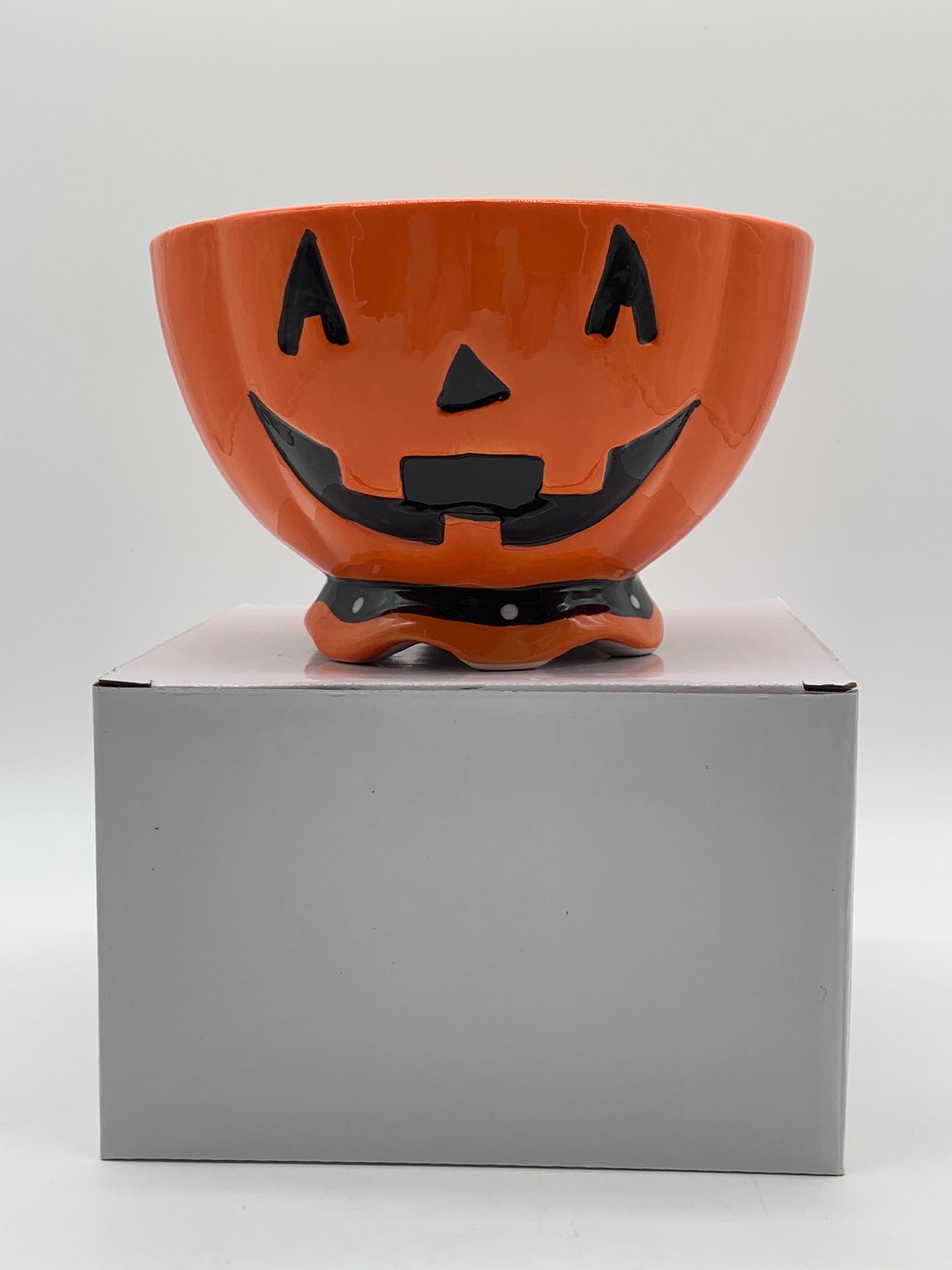 Pumpkin Head Ceramic Candy Bowl